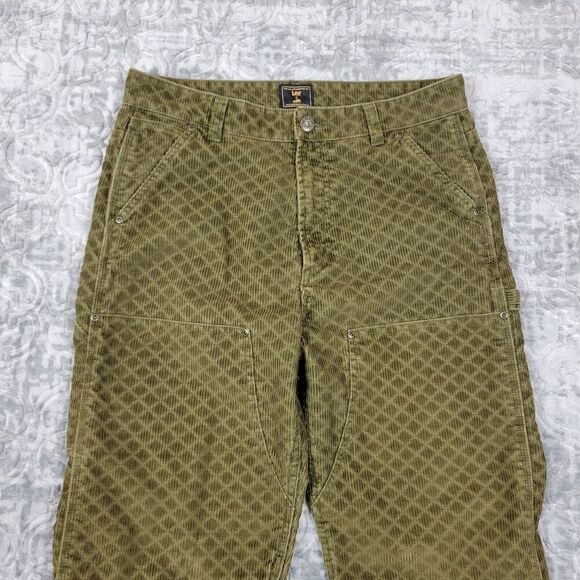 Lee Brooklyn Circus Jeans Men’s Size 34X32 Green Corduroy Double Knee Cowboy - Picture 2 of 16